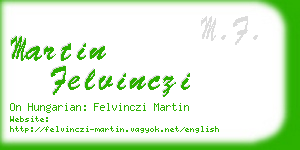 martin felvinczi business card